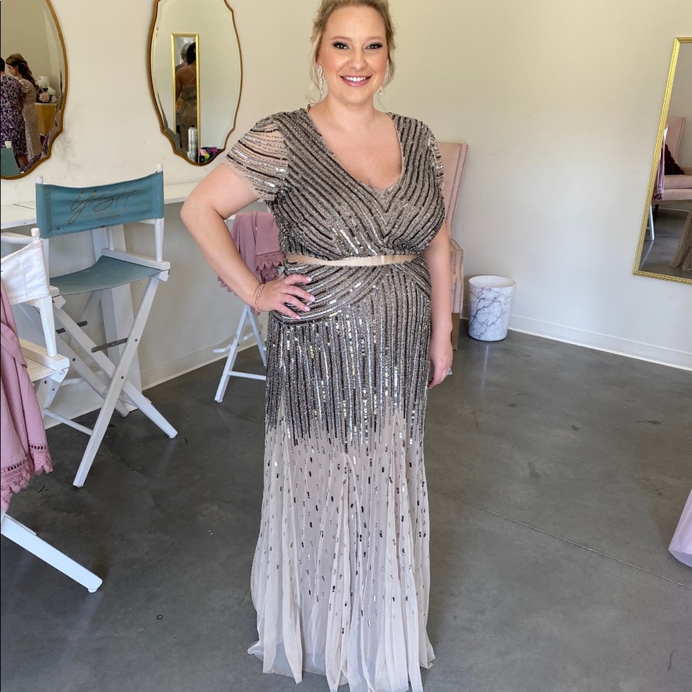 Adrianna Papell Art Deco Beaded Gown